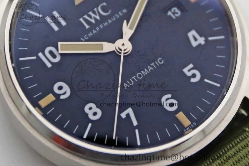 Mark XVIII “TRIBUTE TO MARK XI” IW327007 M+F 1:1 Best Edition Black Dial on Green Nylon Strap A Sporty 7050