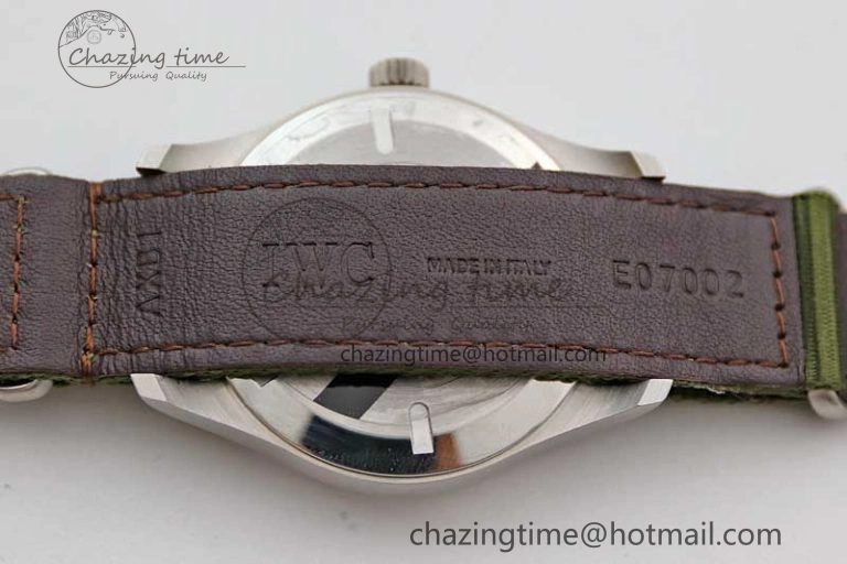 Mark XVIII “TRIBUTE TO MARK XI” IW327007 M+F 1:1 Best Edition Black Dial on Green Nylon Strap A Sporty 7050