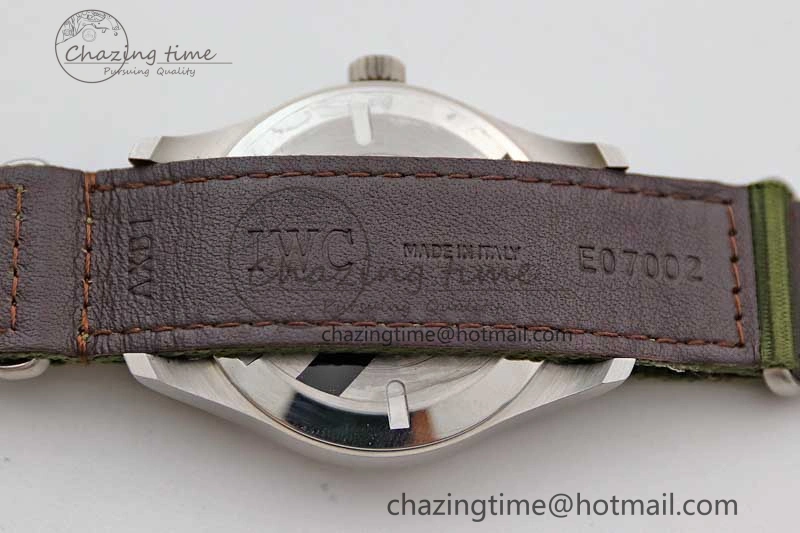 Mark XVIII “TRIBUTE TO MARK XI” IW327007 M+F 1:1 Best Edition Black Dial on Green Nylon Strap A Sporty 7050