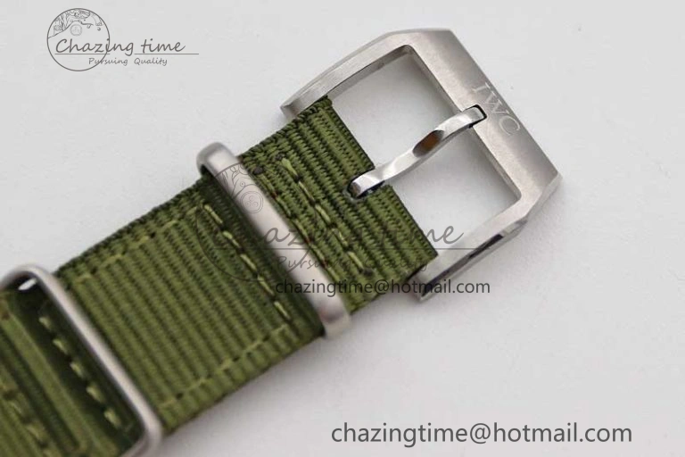 Mark XVIII “TRIBUTE TO MARK XI” IW327007 M+F 1:1 Best Edition Black Dial on Green Nylon Strap A Sporty 7050
