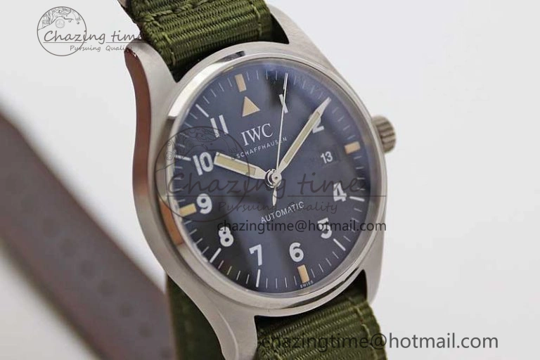 Mark XVIII “TRIBUTE TO MARK XI” IW327007 M+F 1:1 Best Edition Black Dial on Green Nylon Strap A Sporty 7050