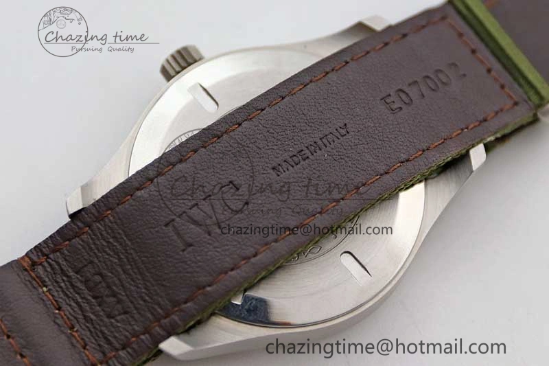 Mark XVIII “TRIBUTE TO MARK XI” IW327007 M+F 1:1 Best Edition Black Dial on Green Nylon Strap A Sporty 7050