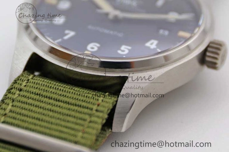 Mark XVIII “TRIBUTE TO MARK XI” IW327007 M+F 1:1 Best Edition Black Dial on Green Nylon Strap A Sporty 7050