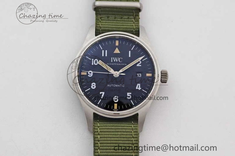 Mark XVIII “TRIBUTE TO MARK XI” IW327007 M+F 1:1 Best Edition Black Dial on Green Nylon Strap A Sporty 7050