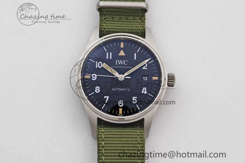 Mark XVIII “TRIBUTE TO MARK XI” IW327007 M+F 1:1 Best Edition Black Dial on Green Nylon Strap A Sporty 7050