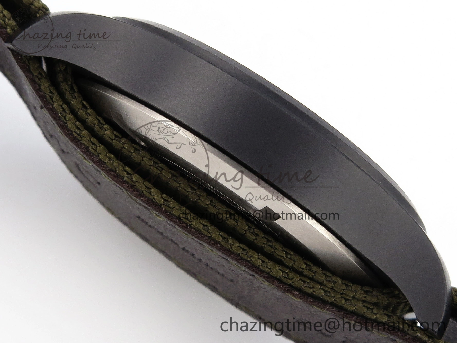 Minimalist Mark XVIII Top Gun “SFTI” Black Ceramic IW324712 ZF 1:1 Best Edition on Green Nylon Strap A 7025