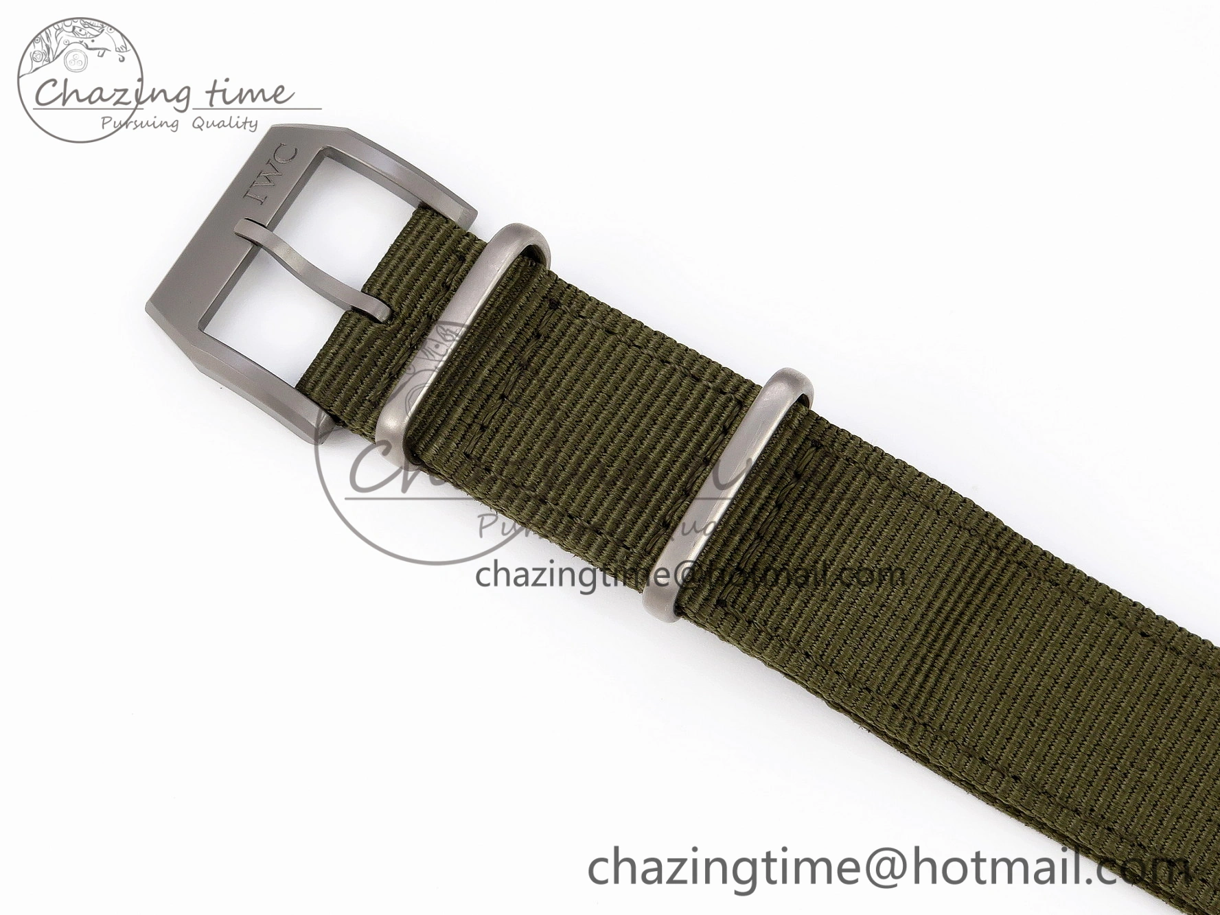 Minimalist Mark XVIII Top Gun “SFTI” Black Ceramic IW324712 ZF 1:1 Best Edition on Green Nylon Strap A 7025