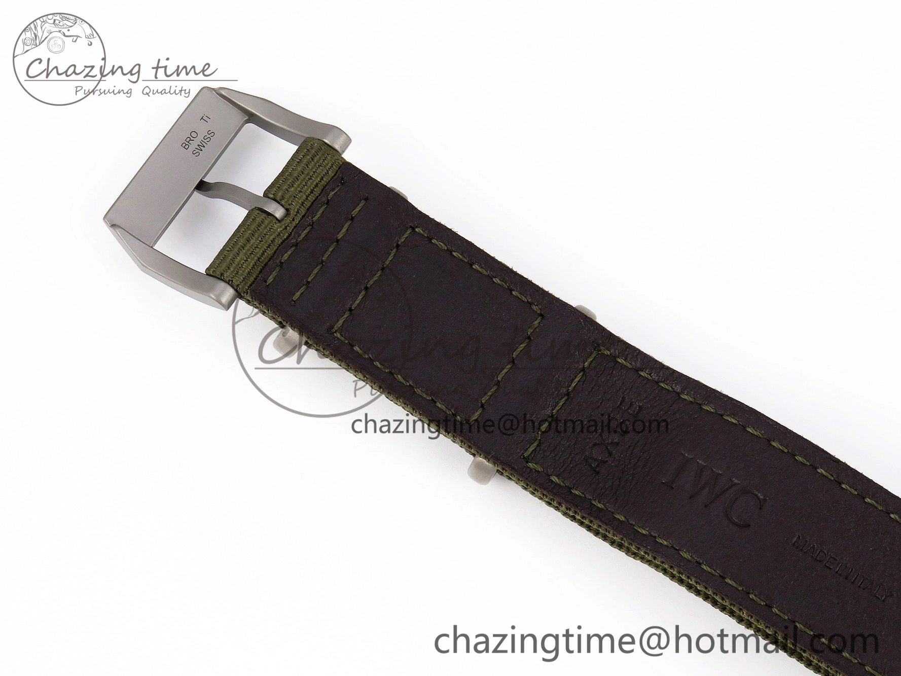 Minimalist Mark XVIII Top Gun “SFTI” Black Ceramic IW324712 ZF 1:1 Best Edition on Green Nylon Strap A 7025