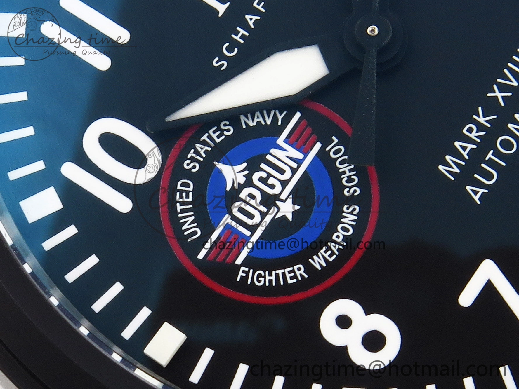 Minimalist Mark XVIII Top Gun “SFTI” Black Ceramic IW324712 ZF 1:1 Best Edition on Green Nylon Strap A 7025