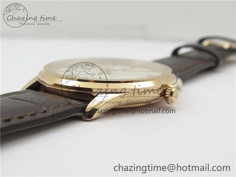 Durable Master 1238420 RG ZF 1:1 Best Edition Ivory White Dial on Brown Leather Strap A899  7438