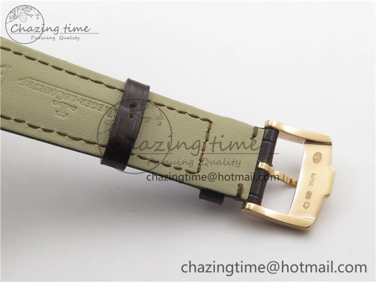 Durable Master 1238420 RG ZF 1:1 Best Edition Ivory White Dial on Brown Leather Strap A899  7438