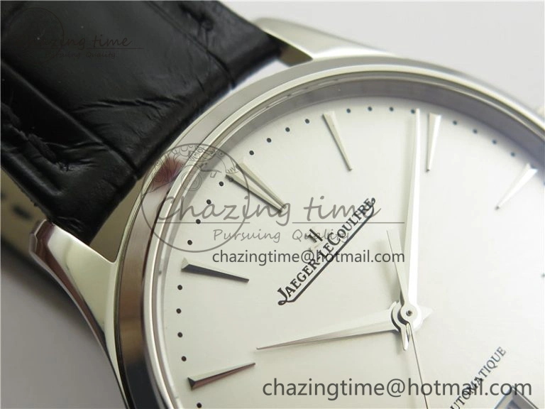 Master 1238420 SS ZF 1:1 Best Edition Silver Dial on Black Leather Strap A899  Versatile 7434