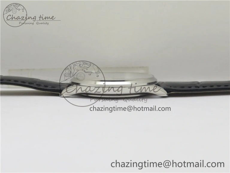 Master 1238420 SS ZF 1:1 Best Edition Silver Dial on Black Leather Strap A899  Versatile 7434