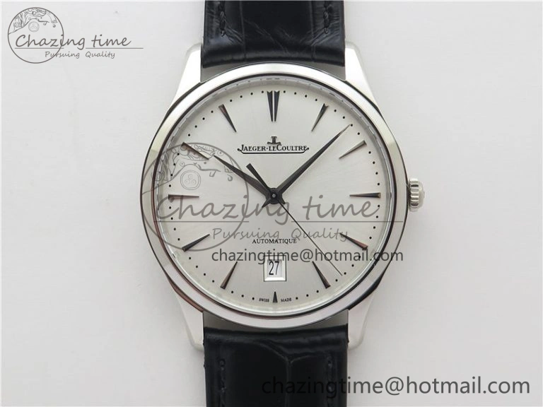 Master 1238420 SS ZF 1:1 Best Edition Silver Dial on Black Leather Strap A899  Versatile 7434