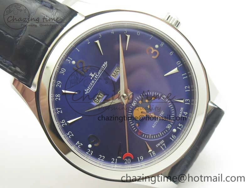 EasyCare Master Calendar OMF 1:1 Best Edition Blue Dial on Blue Leather Strap A 7471