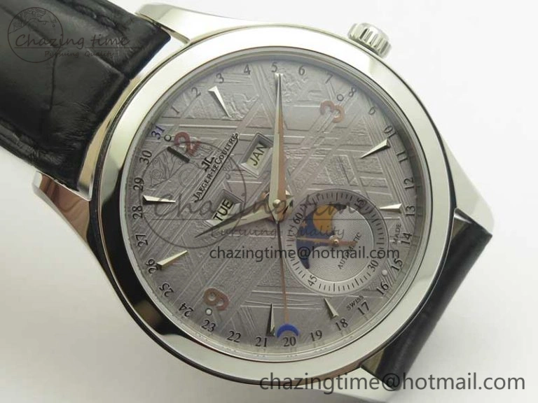 Thermal Master Calendar OMF 1:1 Best Edition Gray Textured Dial on Black Leather Strap A 7472
