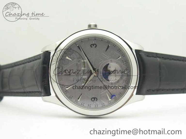 Thermal Master Calendar OMF 1:1 Best Edition Gray Textured Dial on Black Leather Strap A 7472