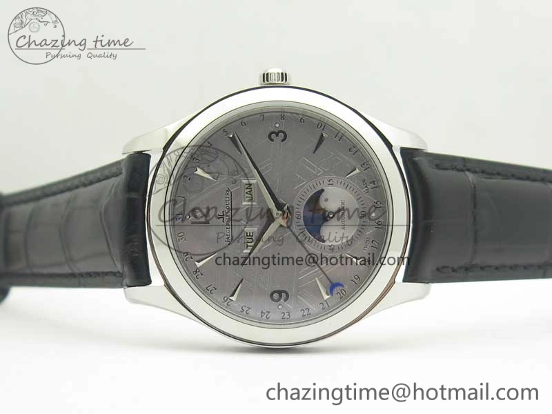 Thermal Master Calendar OMF 1:1 Best Edition Gray Textured Dial on Black Leather Strap A 7472