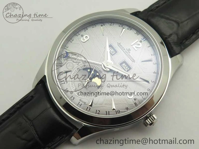 Thermal Master Calendar OMF 1:1 Best Edition Gray Textured Dial on Black Leather Strap A 7472