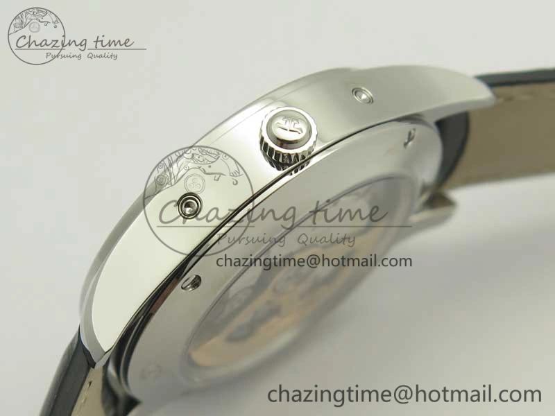 Thermal Master Calendar OMF 1:1 Best Edition Gray Textured Dial on Black Leather Strap A 7472