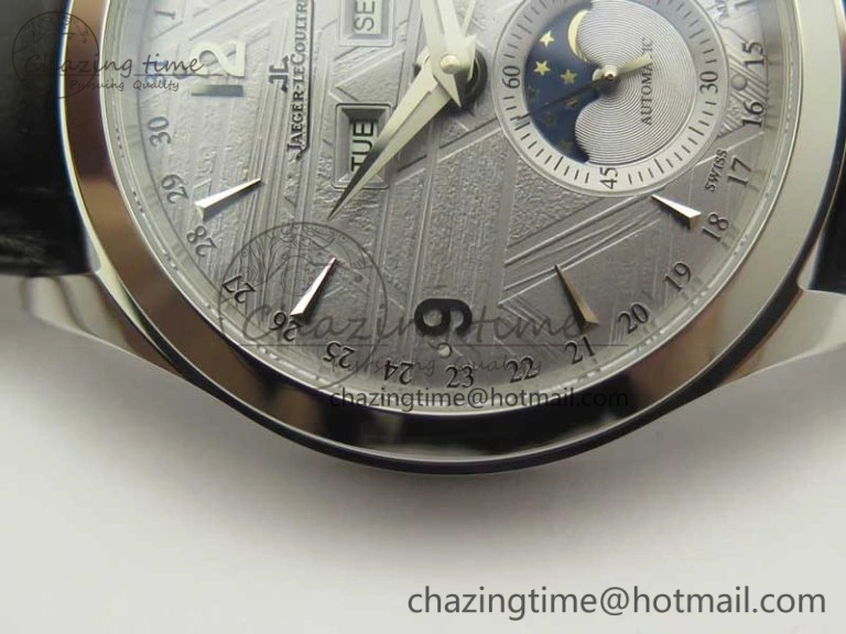 Master Calendar OMF 1:1 Best Edition Gray Textured Dial on Black Leather Strap A WellDesigned 7475