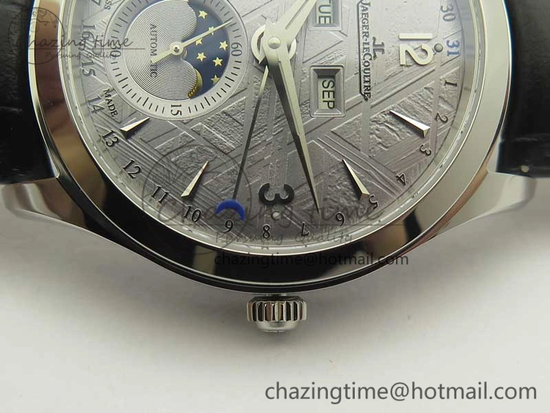 Master Calendar OMF 1:1 Best Edition Gray Textured Dial on Black Leather Strap A WellDesigned 7475