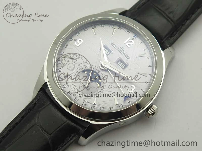 Master Calendar OMF 1:1 Best Edition Gray Textured Dial on Black Leather Strap A WellDesigned 7475