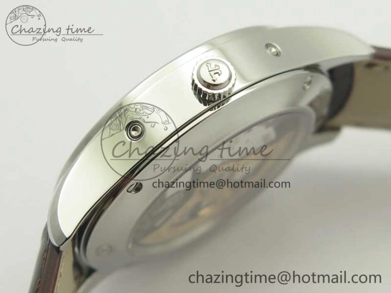 Snug Master Calendar OMF 1:1 Best Edition Gray Textured Dial on Brown Leather Strap A 7477