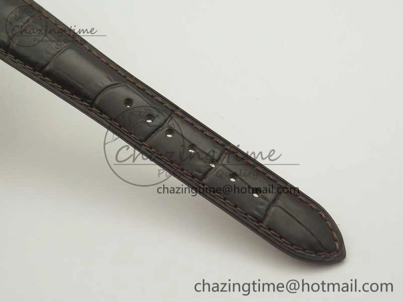 Snug Master Calendar OMF 1:1 Best Edition Gray Textured Dial on Brown Leather Strap A 7477
