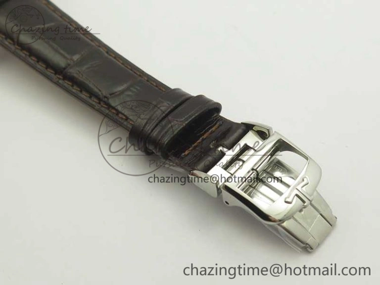 Snug Master Calendar OMF 1:1 Best Edition Gray Textured Dial on Brown Leather Strap A 7477