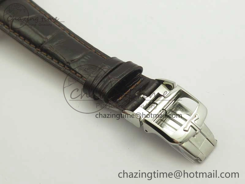 Snug Master Calendar OMF 1:1 Best Edition Gray Textured Dial on Brown Leather Strap A 7477