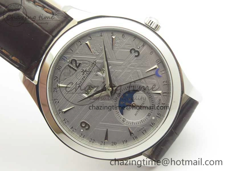 Snug Master Calendar OMF 1:1 Best Edition Gray Textured Dial on Brown Leather Strap A 7477