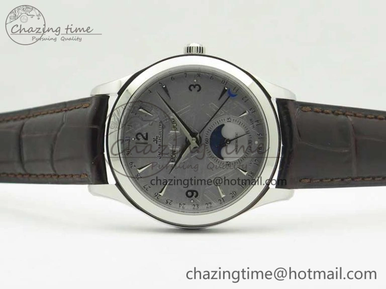 Snug Master Calendar OMF 1:1 Best Edition Gray Textured Dial on Brown Leather Strap A 7477