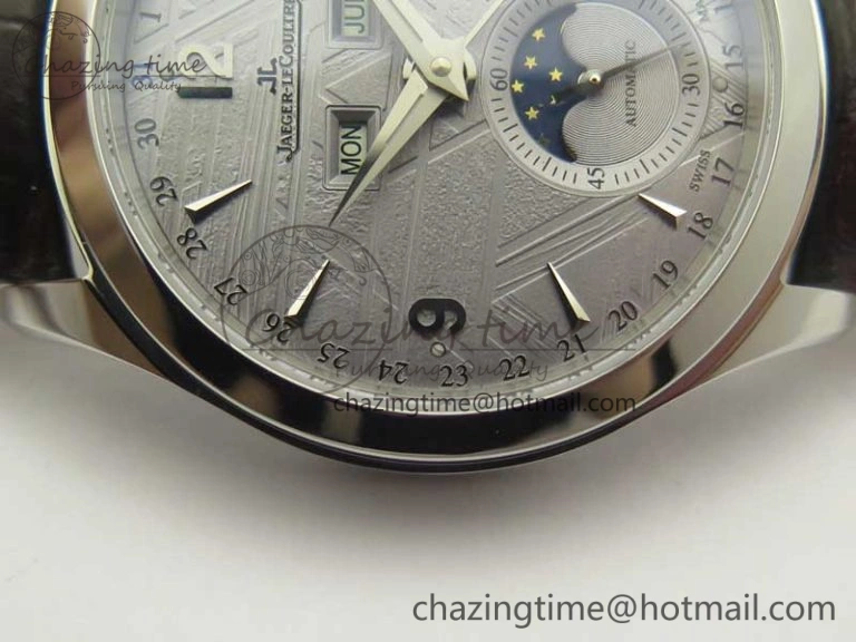 Snug Master Calendar OMF 1:1 Best Edition Gray Textured Dial on Brown Leather Strap A 7477