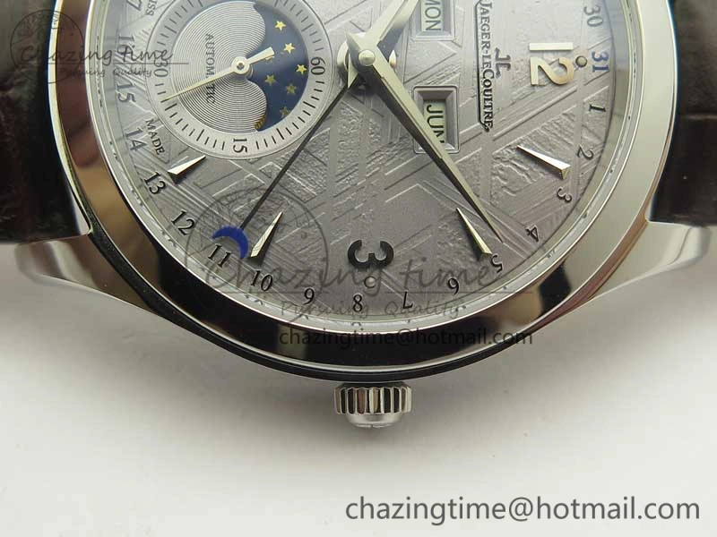 Snug Master Calendar OMF 1:1 Best Edition Gray Textured Dial on Brown Leather Strap A 7477