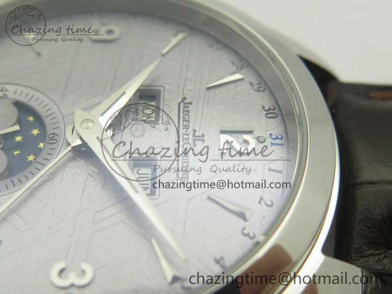 Snug Master Calendar OMF 1:1 Best Edition Gray Textured Dial on Brown Leather Strap A 7477
