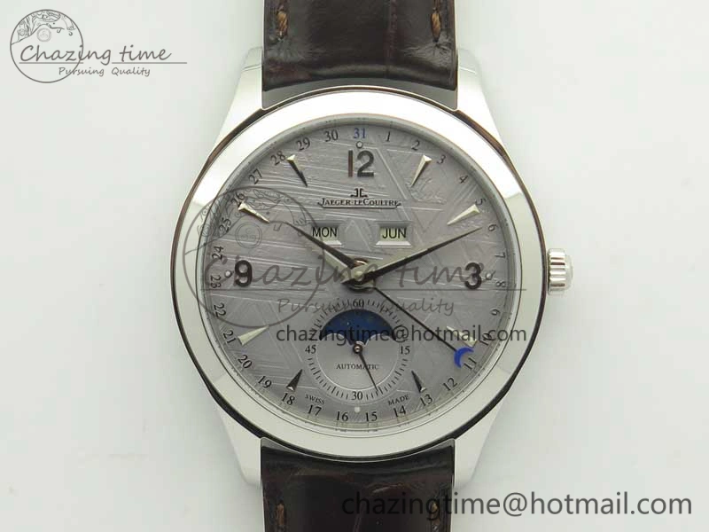 Snug Master Calendar OMF 1:1 Best Edition Gray Textured Dial on Brown Leather Strap A 7477