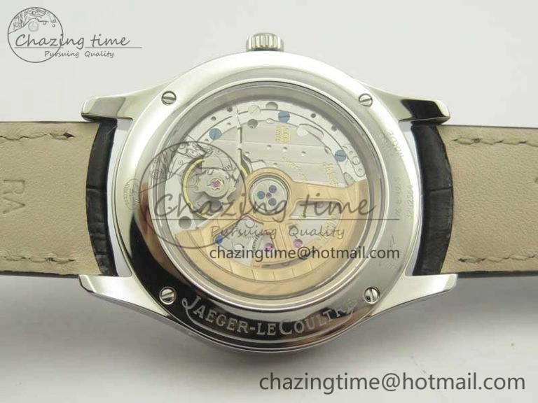 Neat Master Calendar OMF 1:1 Best Edition White Dial Black Markers on Black Leather Strap A 7485