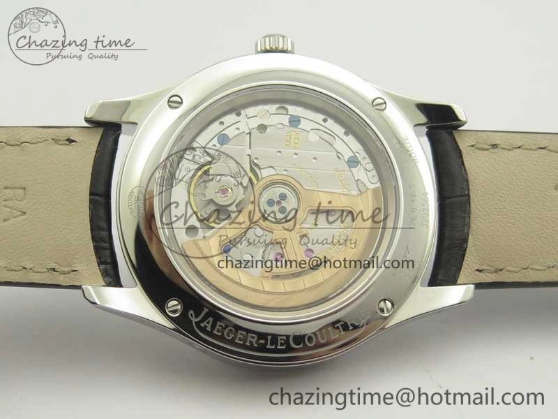 Neat Master Calendar OMF 1:1 Best Edition White Dial Black Markers on Black Leather Strap A 7485