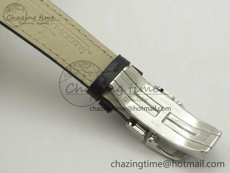 Neat Master Calendar OMF 1:1 Best Edition White Dial Black Markers on Black Leather Strap A 7485