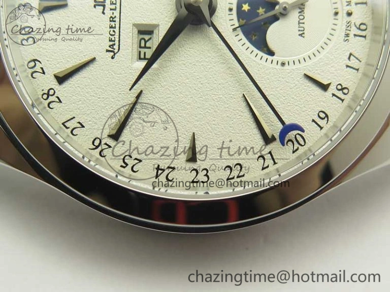 Master Calendar OMF 1:1 Best Edition White Dial on Black Leather Strap A Unique 7473