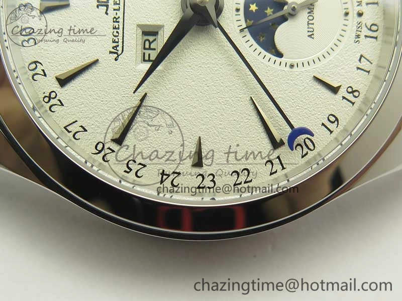 Master Calendar OMF 1:1 Best Edition White Dial on Black Leather Strap A Unique 7473