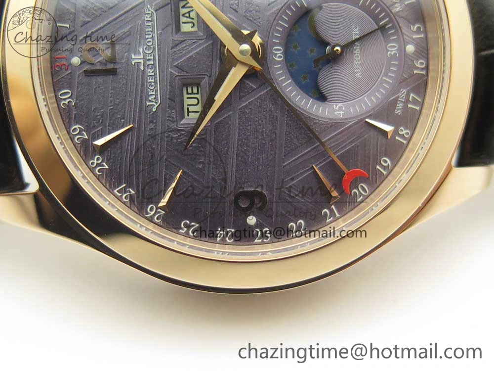 Master Calendar RG OMF 1:1 Best Edition Blue Dial on Black Leather Strap A Upgraded 7465