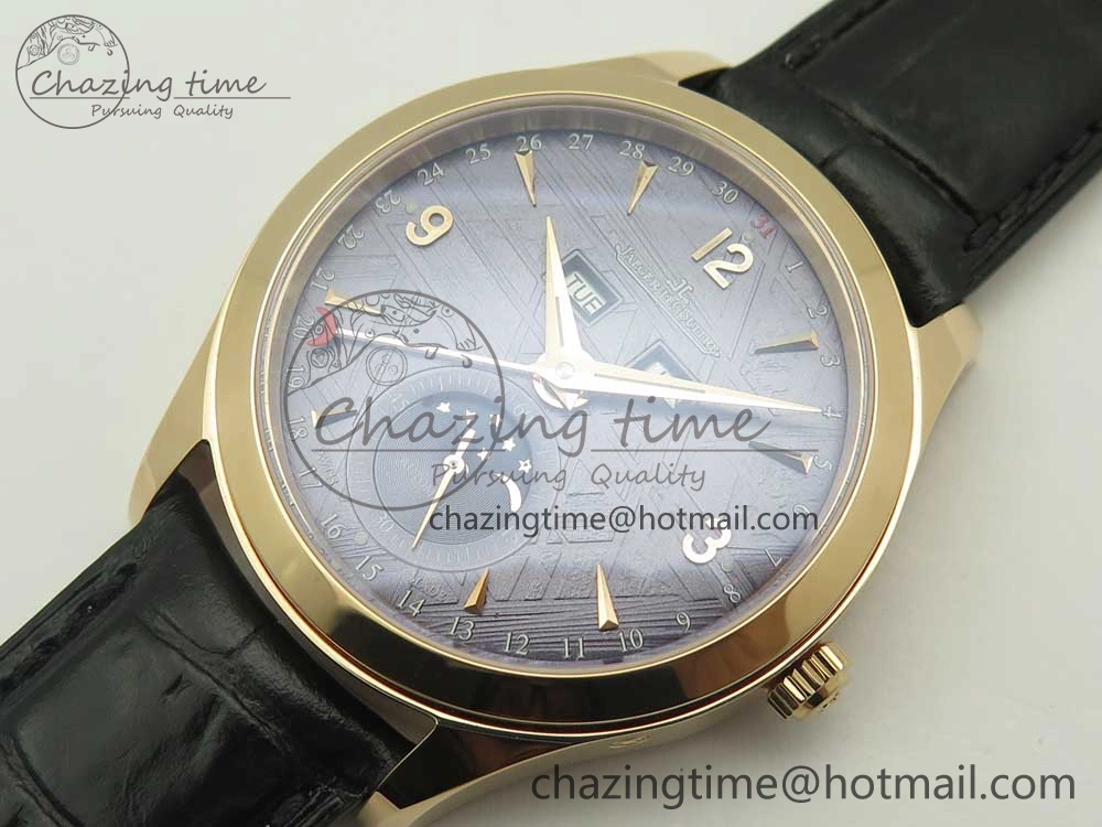 Master Calendar RG OMF 1:1 Best Edition Blue Dial on Black Leather Strap A Upgraded 7465