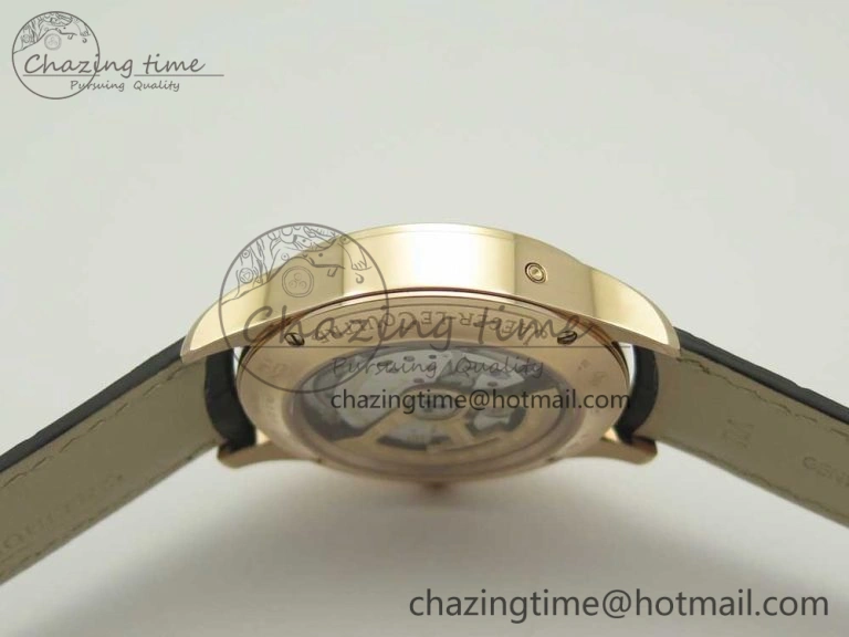 Master Calendar RG OMF 1:1 Best Edition Blue Dial on Black Leather Strap A Upgraded 7465