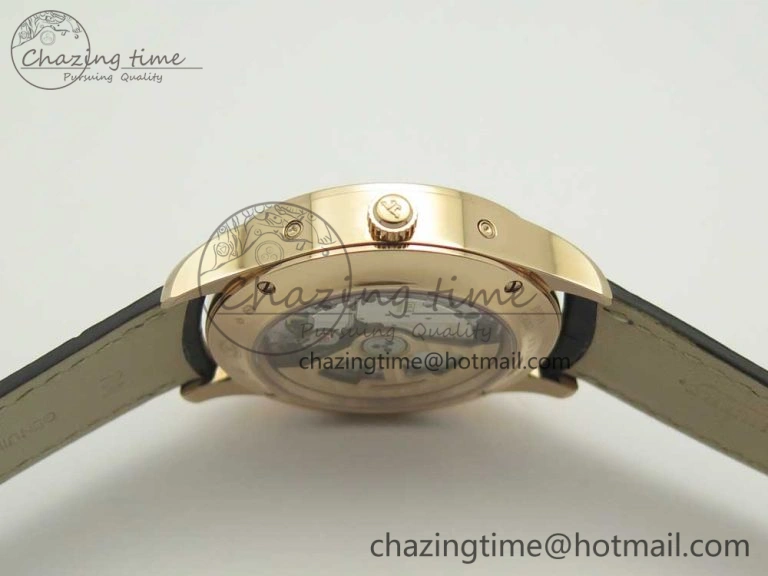 Master Calendar RG OMF 1:1 Best Edition Blue Dial on Black Leather Strap A Upgraded 7465