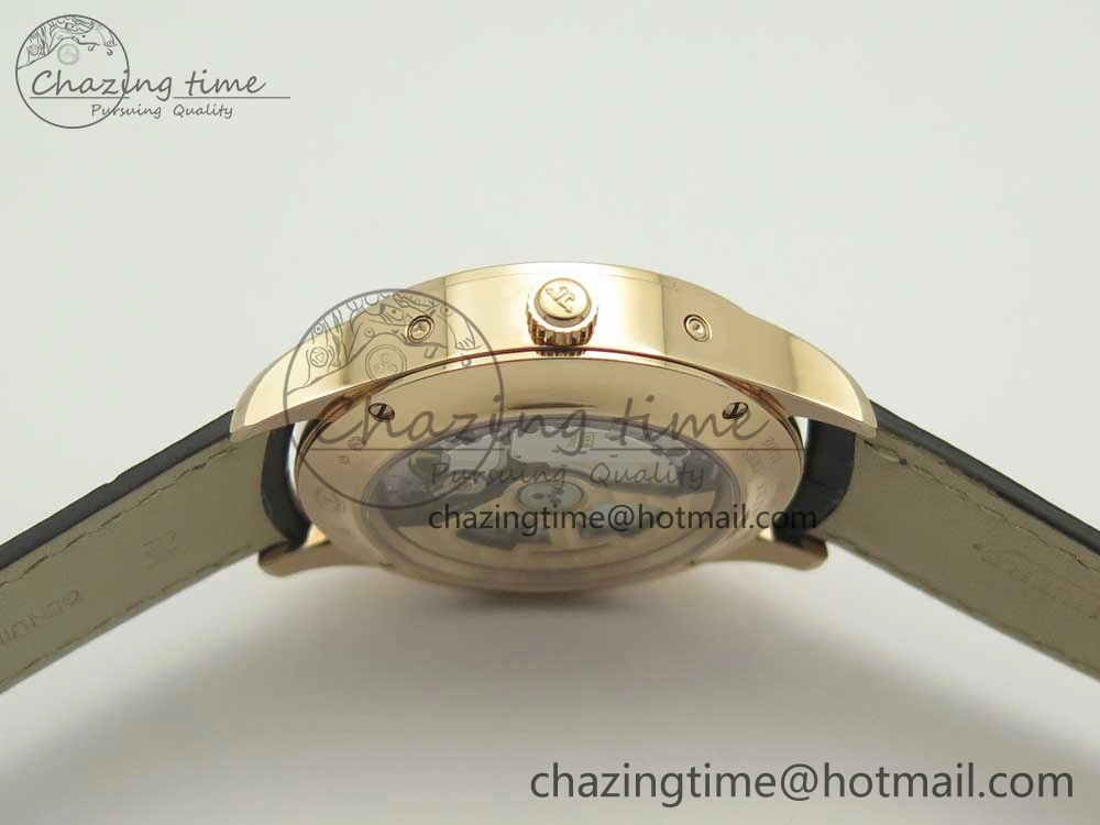 Master Calendar RG OMF 1:1 Best Edition Blue Dial on Black Leather Strap A Upgraded 7465