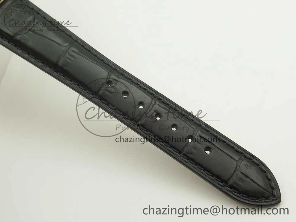 Master Calendar RG OMF 1:1 Best Edition Blue Dial on Black Leather Strap A Upgraded 7465