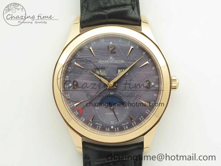 Master Calendar RG OMF 1:1 Best Edition Blue Dial on Black Leather Strap A Upgraded 7465