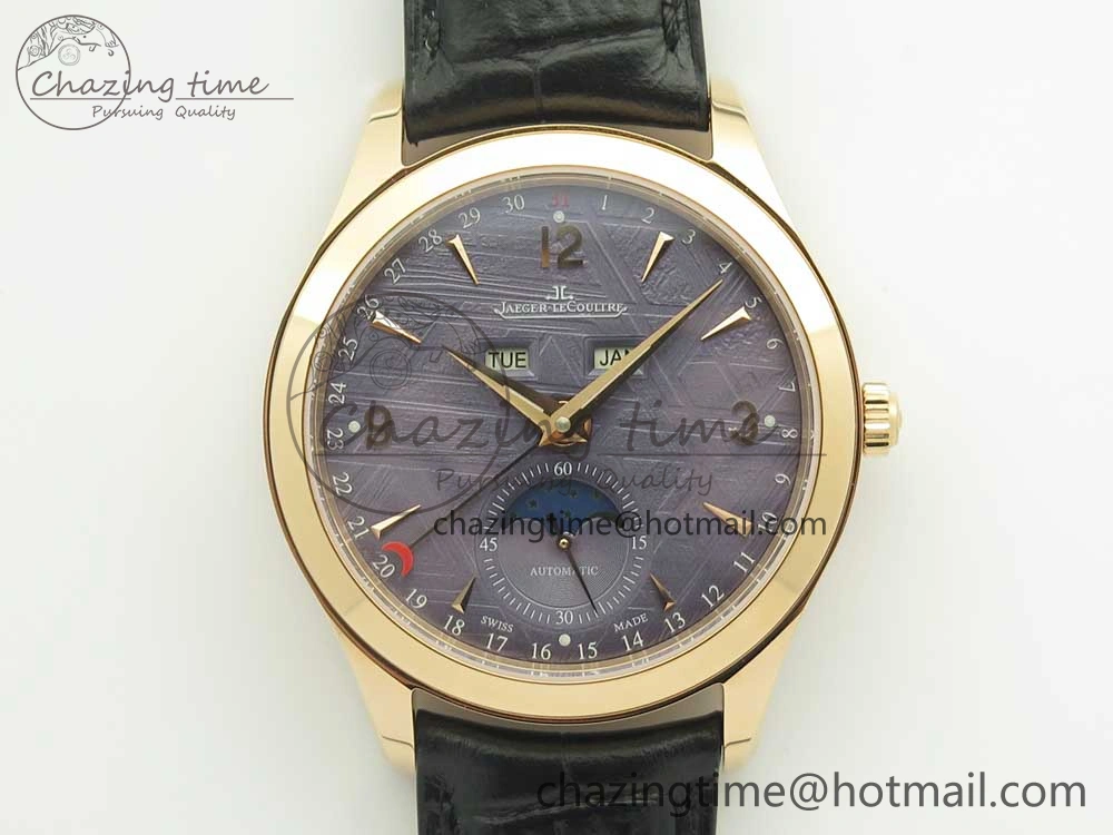 Master Calendar RG OMF 1:1 Best Edition Blue Dial on Black Leather Strap A Upgraded 7465